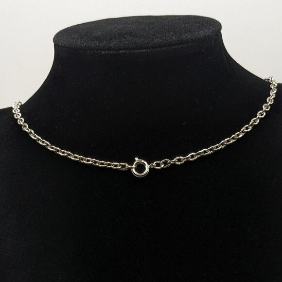 Vintage Silver Tone Etched Floral Photo Locket Pendant Necklace 24.25in - Picture 6 of 6